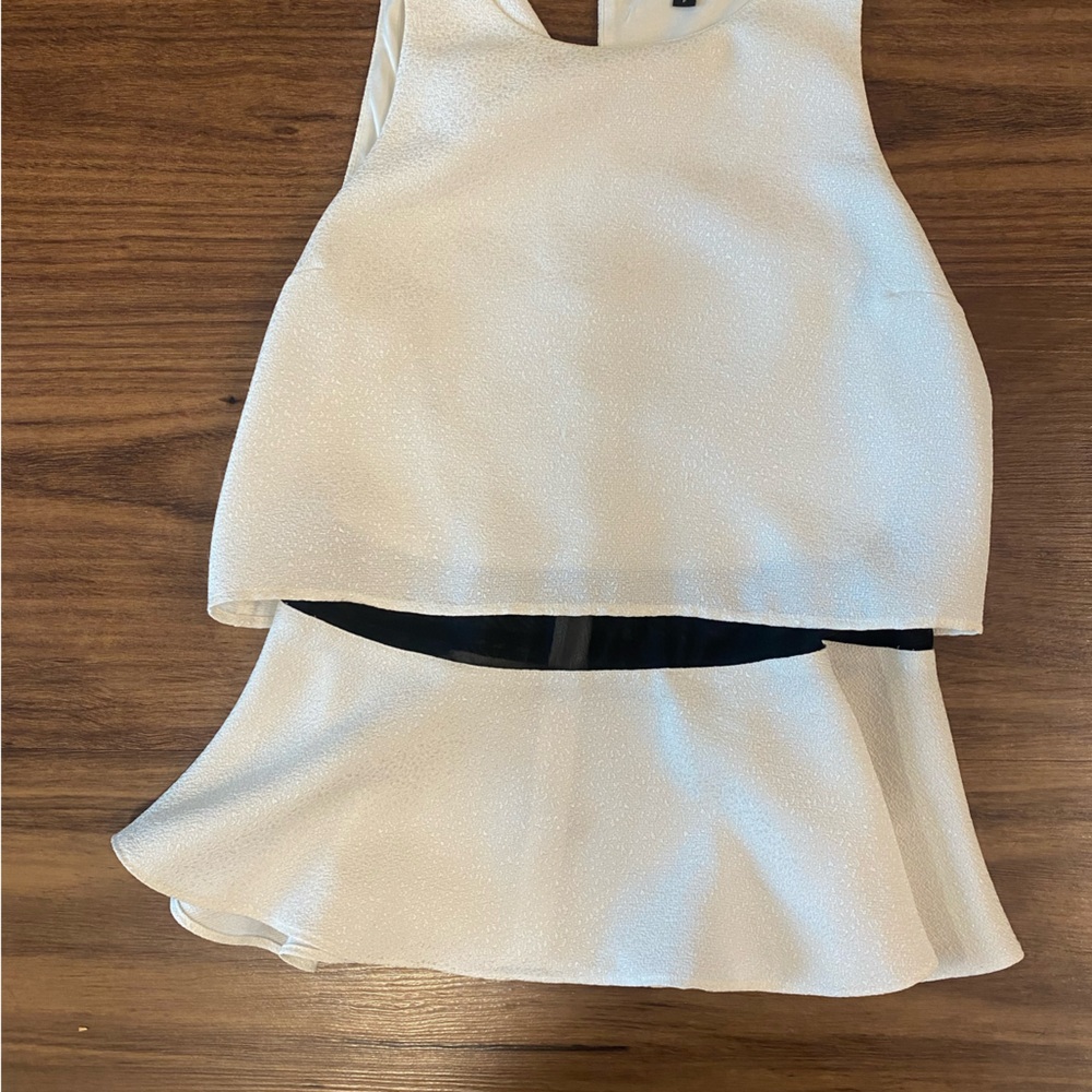 Shimmer white peplum top
